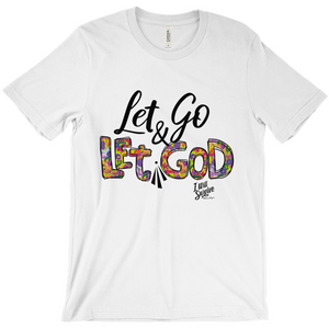 Let Go and Let God Lettering | Jersey Crew Neck Tee