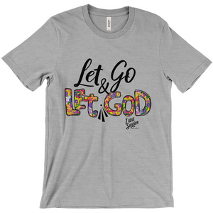 Let Go and Let God Lettering | Camiseta de cuello redondo de punto