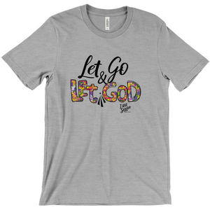 Let Go and Let God Lettering | Camiseta de cuello redondo de punto