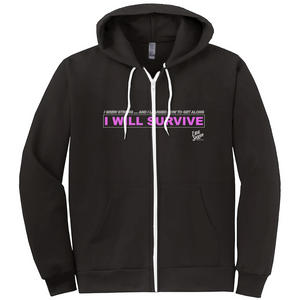 I Grew Strong And  I Learned How To Get Along I Will Survive | Sponge Fleece Zip Hoodie