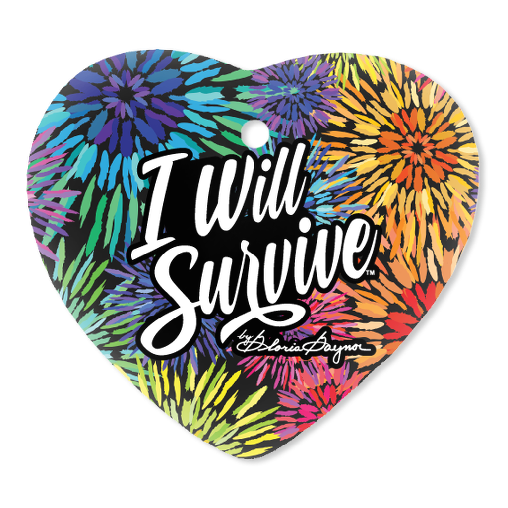 I Will Survive by Gloria Gaynor Colorburst Heart Ornament