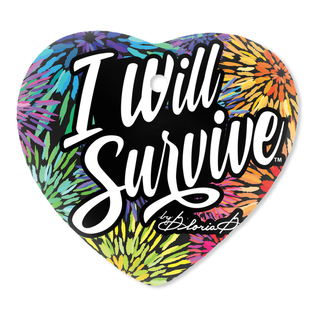 I Will Survive by Gloria Gaynor Colorburst Heart Ornament